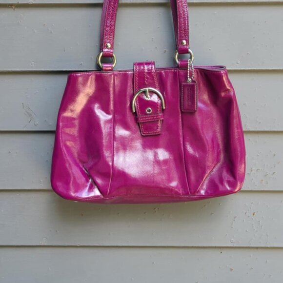 Coach SOHO Plumb Patient Leather Handbag NWOT! - Picture 11 of 13